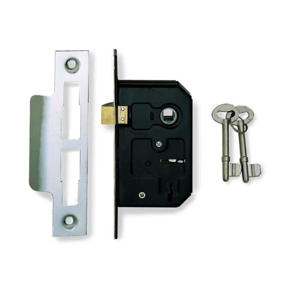 3 Lever Mortice Sash Lock Nickel