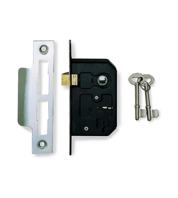 3 Lever Mortice Sash Lock Nickel