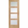 XL Joinery Shaker 4 Light Internal Oak Door with Clear Glass - 1981mm-x-306mm-x-35mm