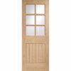 XL Joinery Suffolk 6 Light Internal Oak Door with Clear Bevelled Glass - 1981mm-x-762mm-x-35mm