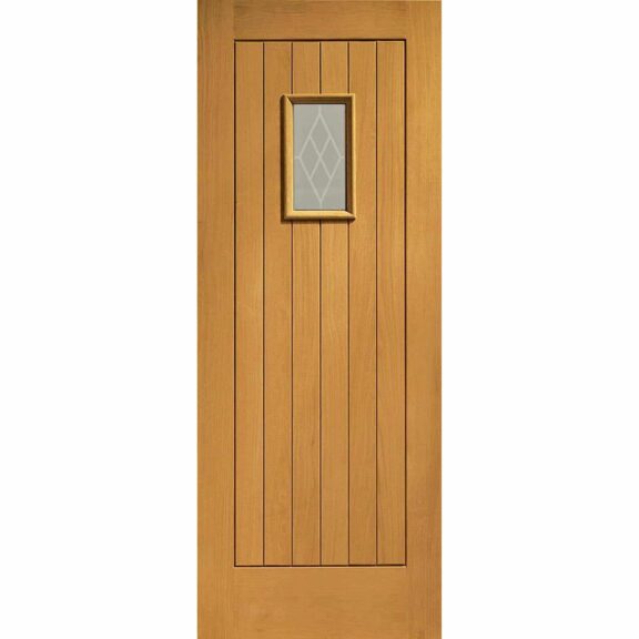 Pre-Finished Chancery Oak External Door with Decorative Glass