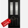 LPD Doors GRP Malton Black Glazed 2L External Door - 1981mm-x-838mm-x-44mm