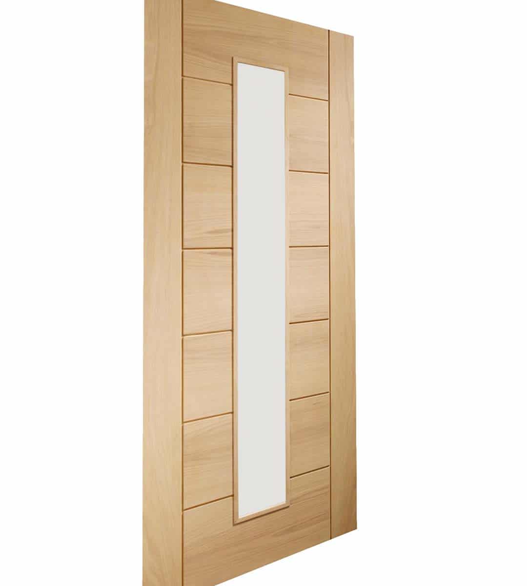 Palermo 1 Light Internal Oak Fire Door with Clear Glass Shawfield Doors