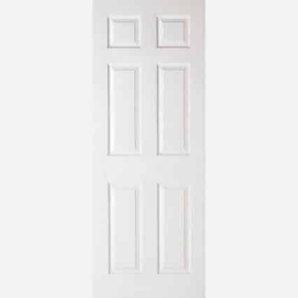 Shawfield White 6 Panel Shaker Textured Interior Door - 1981mm-x-610mm-x-35mm