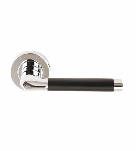 Argo Ebony Door Handle Polished Chrome Black