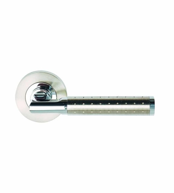 Aura Satin Nickel Polished Chrome Door Handle