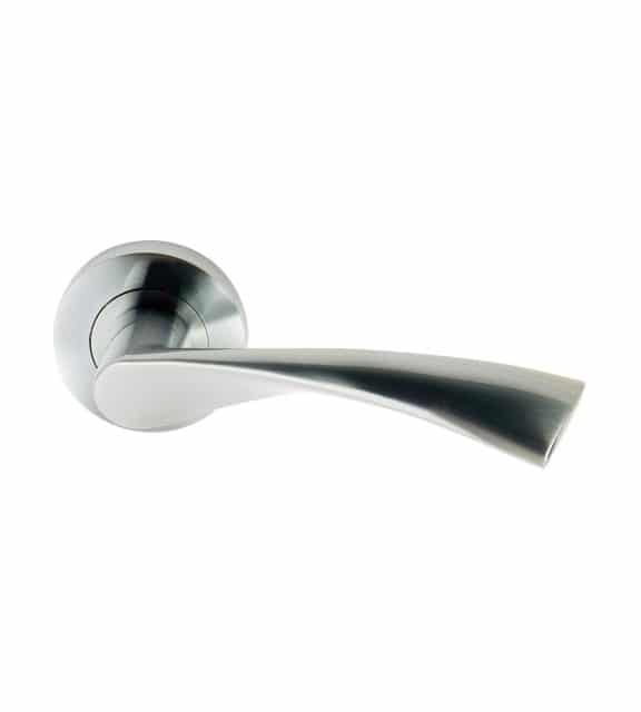 Aztek Curved Door Handle Satin Nickel