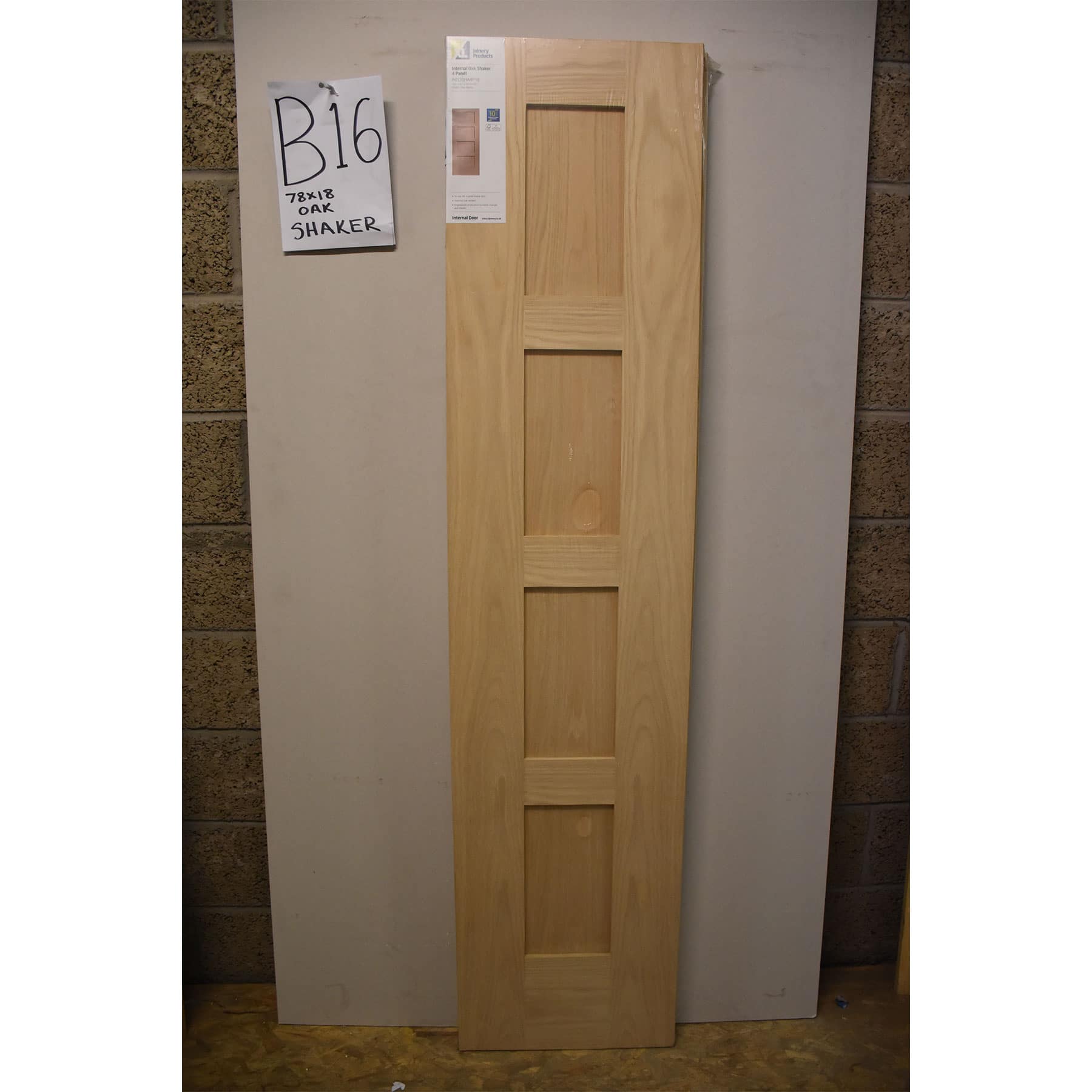 Door B16 Xl Joinery Shaker 4 Panel Internal Oak Door 78 X 18