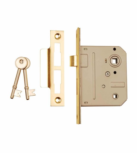 Bathroom Mortice Lock 76mm Brass