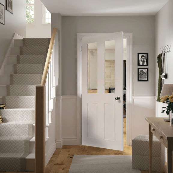 deanta eton glazed white prime interior door