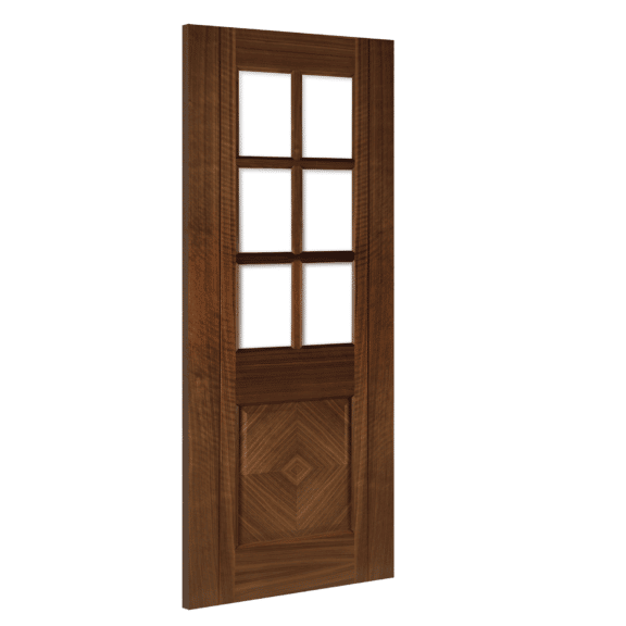 deanta kensington glazed interior walnut door