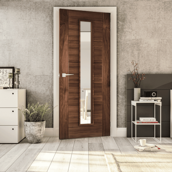 deanta seville glazed internal walnut door