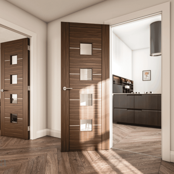 deanta valencia glazed internal walnut door