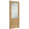 XL Joinery Internal Oak Essential Palermo 2XG with Clear Etched Glass - 1981mm-x-610mm-x-35mm