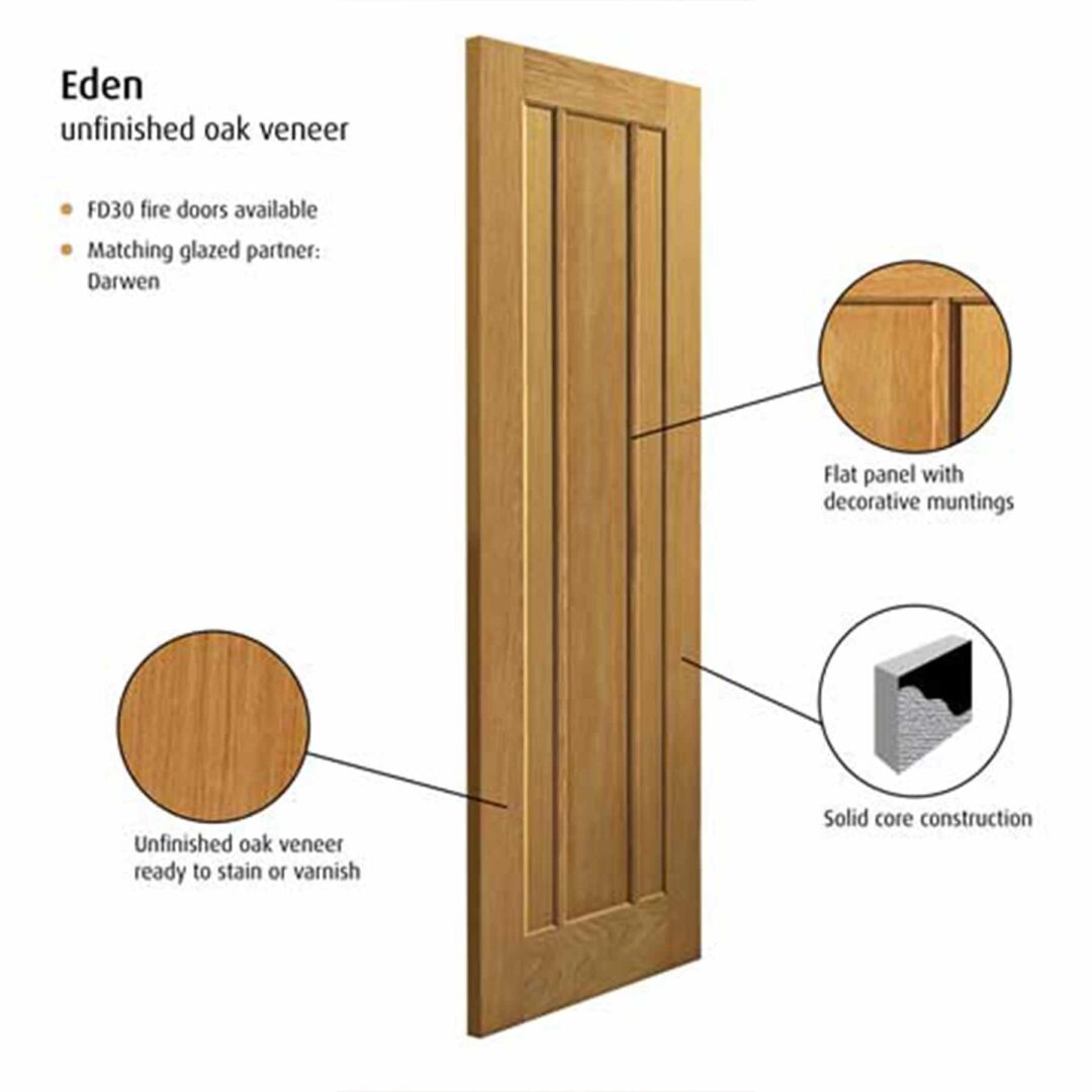 jb kind eden oak internal door unfinished