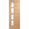 LPD Doors Oak Vancouver Glazed 4L Clear Glass Offset Internal Door - 1981mm-x-686mm-x-35mm