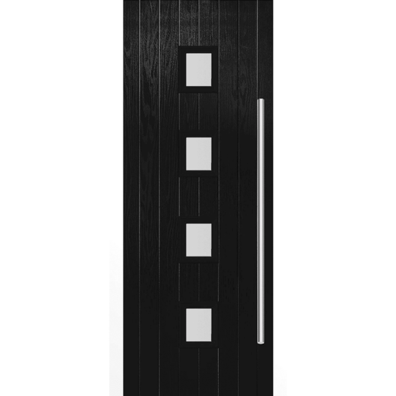 malton black glazed exterior door