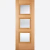 LPD Doors Oak Amsterdam Glazed 3L Pre-Finished Internal Door - 1981mm-x-838mm-x-35mm