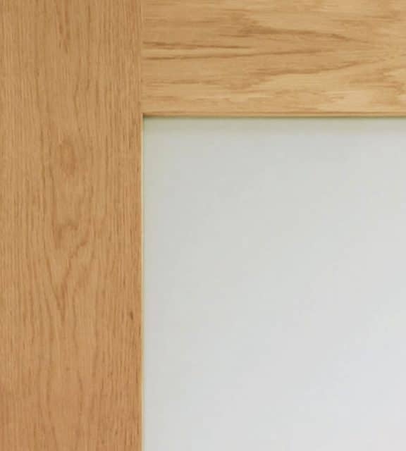 Pattern 10 Internal Oak Door with Clear Glass Closeup