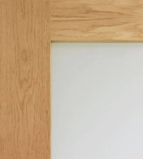 Pattern 10 Internal Oak Door with Obscure Glass Closeup