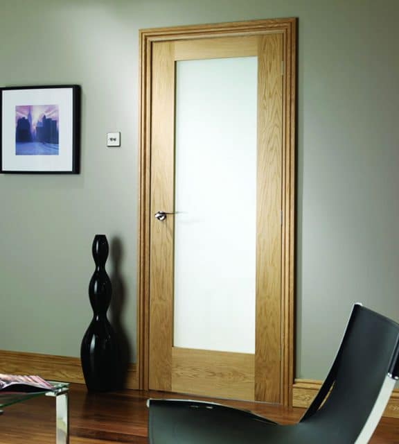 Pattern 10 Internal Oak Door with Obscure Glass Room