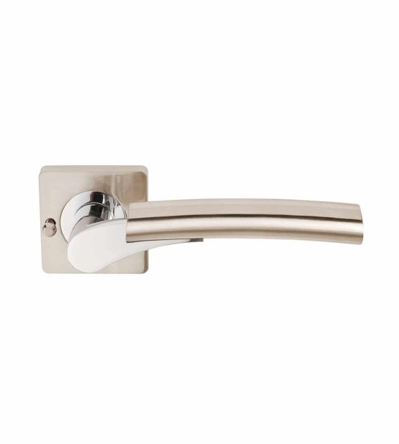 Ultimo Satin Nickel Polished Chrome Door Handle Square Rose