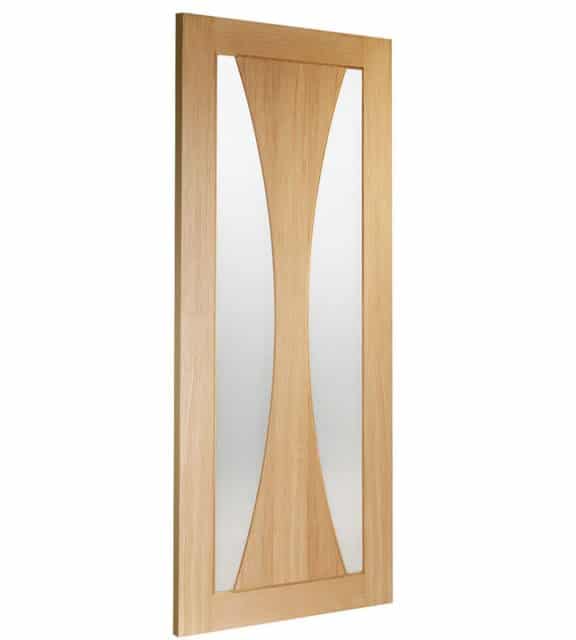 Internal Oak Door Verona with Obscure Glass Skew