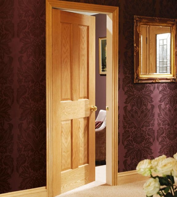 victorian oak internal 4 panel door bedroom