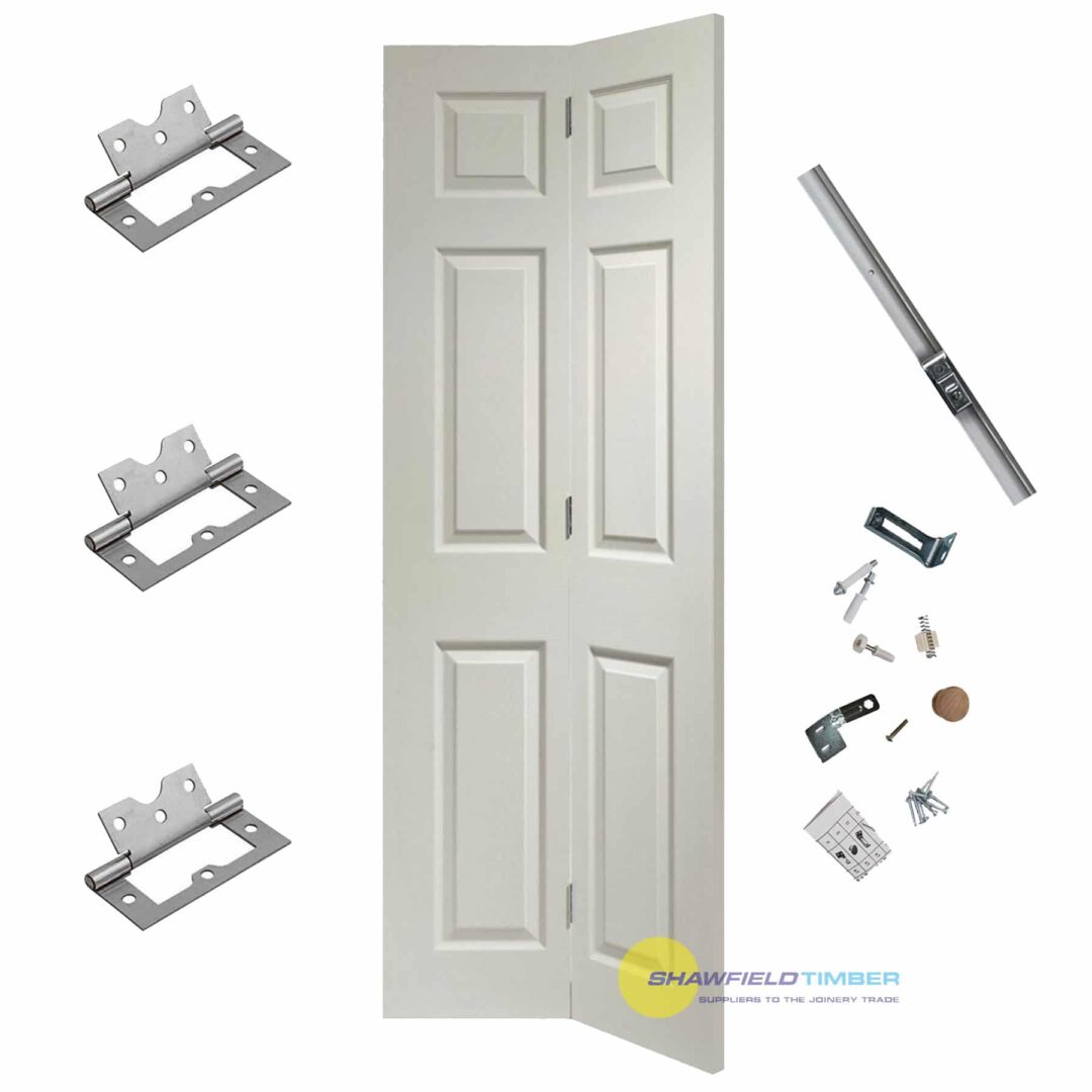 white bifold door and track fitting kit