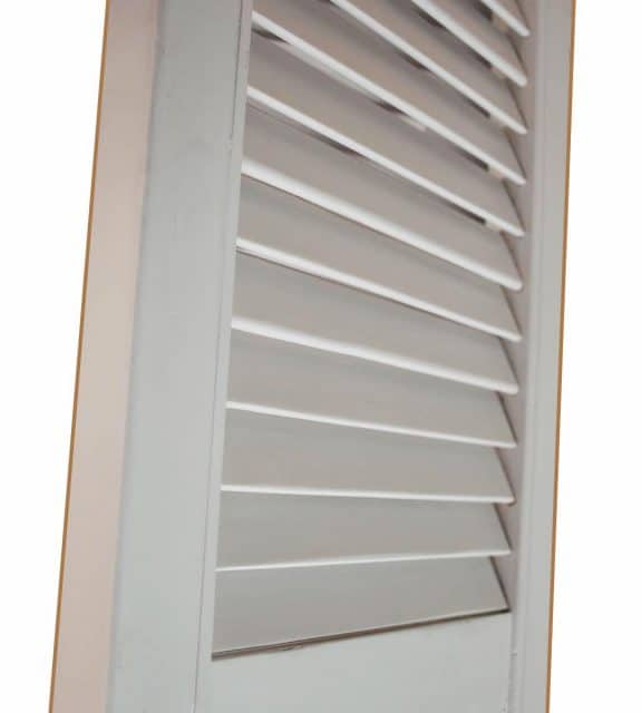 White Primed Louvre Door Open Slatted