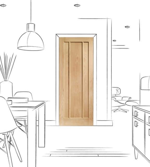 worcester oak internal kitchen door